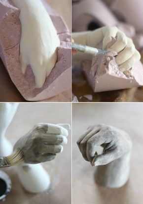 démoulage de la main en plâtre de son moule en alginate Alginate Ideas, Plaster Hands, Plaster Crafts, Cement Art, Clay Sculptures, Plaster Of Paris, Art Of Glass, Hand Sculpture, Concrete Crafts