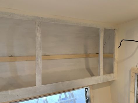 Diy Camper Cabinet Build, Overhead Cabinet, Cabinet Build, Converted Vans, Diy Camper Trailer, Diy Storage Bench, Cabinet Latch, Cabinet Fronts, Open Cabinets