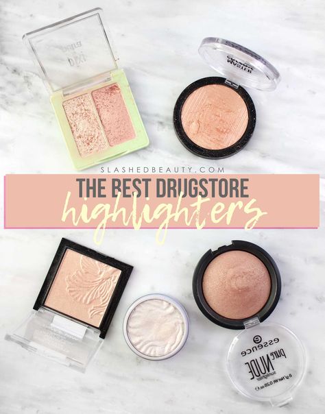 The Best Drugstore Highlighters | Drugstore Highlighter Swatches | Slashed Beauty #drugstoremakeup #glowyhighlight #drugstorehighlight #glowymakeup #makeupswatches Drugstore Highlighter, Beauty Recommendations, Highlighter Swatches, Budget Makeup, Makeup Life Hacks, Best Highlighter, Budget Beauty, Maybelline Makeup, Hairstyle Trends