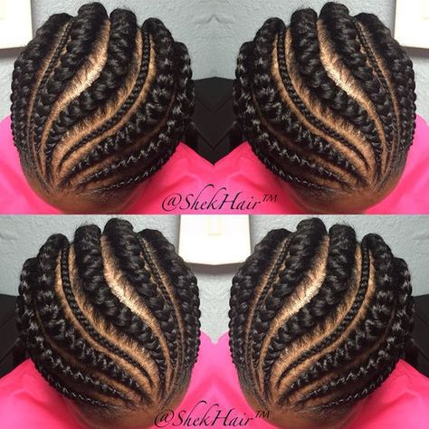 Ghana Cornrows With Weave, Trendy Braids, Ghana Braids Hairstyles, Ghana Weaving, Cornrows Styles, Curly Hair Braids, Big Braids, Ghana Braids, Braids Hairstyles Pictures