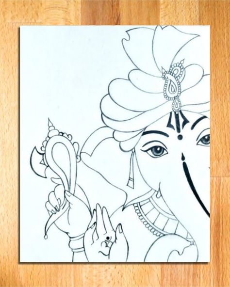 Easy Drawing of Lord Ganesha | Lord Ganpati Drawing Step by Step | Lord Ganesha Line Art || lord ganesha drawing, how to draw ganpati bappa, easy drawing of ganpati bappa, ganpati bappa pencil drawing, lord ganesha sketch, lord ganesha pencil drawing, art videos, god drawing, pencil drawing, simple drawing, line arts, drawing tutorial, vivek art academy. Easy Ganapathi Drawing, Lord Ganesha Line Art, Ganesha Face Drawing, Ganpati Pencil Sketch, Ganesha Sketch Pencil Easy To Draw, Simple Ganpati Drawing, Ganesha Art Drawing Easy, Ganesh Doodle Art, Ganpati Bappa Sketch Pencil