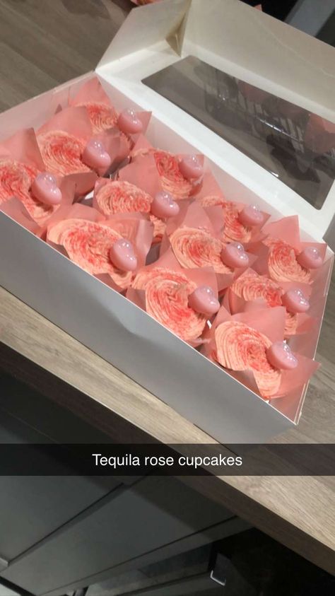 Tequila rose cupcakes Tequila Rose, Rose Cupcakes, Peach Rings, Gummy Candy, Tequila, Takeout Container, Candy, Valentines