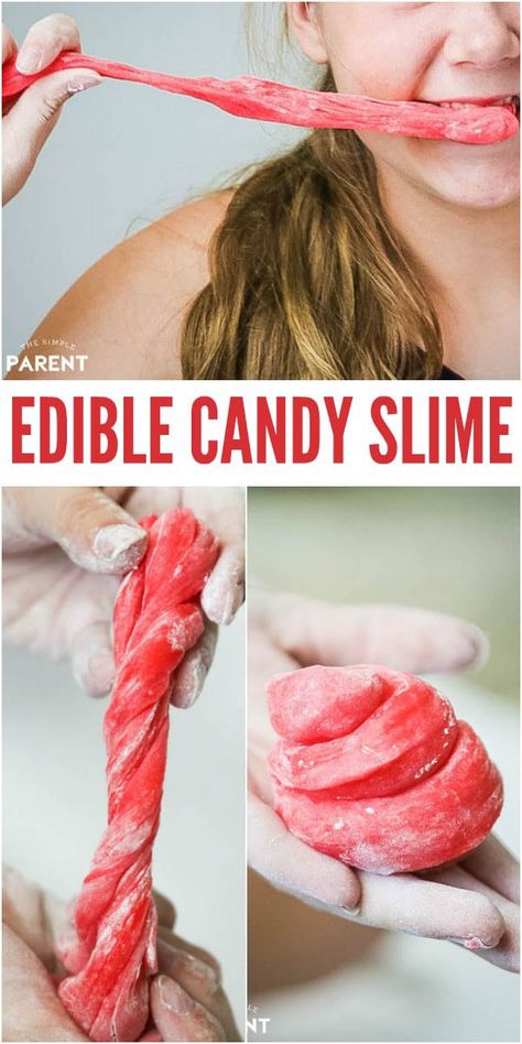 How to Make Easy Edible Slime Recipe for Kids - This 2 Ingredient DIY slime recipe uses one of our favorite treats to make candy slime! With help from powdered sugar (and an adult), you'll have a blast with this one! #candy #slime #slimerecipes #kids #edible #recipes How To Make Edible Slime, Homemade Edible Slime, Safe Slime Recipe, Chocolate Slime, Borax Free Slime, Edible Slime Recipe, Good Enough, Edible Playdough, Cool Slime Recipes