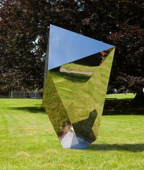 Geometric Mirror, Yard Sculptures, Rock Sculpture, Landscape Stone, Geometric Sculpture, Architecture Collage, Island 2, Steel Art, Small Sculptures