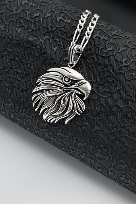 Eagle Jewelry, Eagle Pendant, Patriotic Jewelry, Eagle Necklace, Simple Tattoo Designs, Bmw Love, Animal Pendant, Simple Tattoo, Silver Eagle