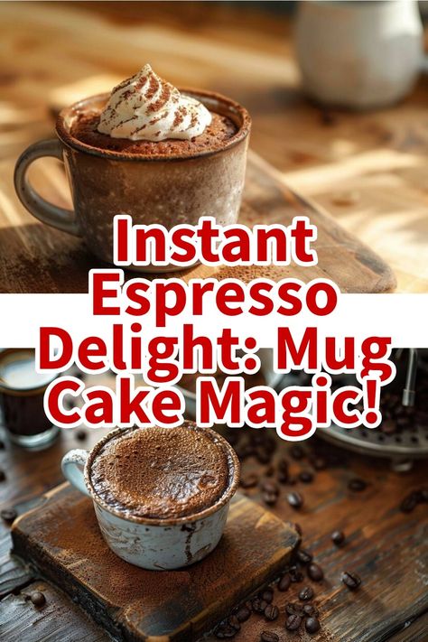 Quick Espresso Mug Cake Recipe: Indulge in a 5-Minute Coffee-Infused Treat Coffee Mug Cake, Breakfast In A Mug, Easy Espresso, Mug Dessert Recipes, Coffe Mug Cake, Oat Chocolate Chip Cookies, Microwave Mug Recipes, Banana Mug Cake, Easy Microwave Recipes