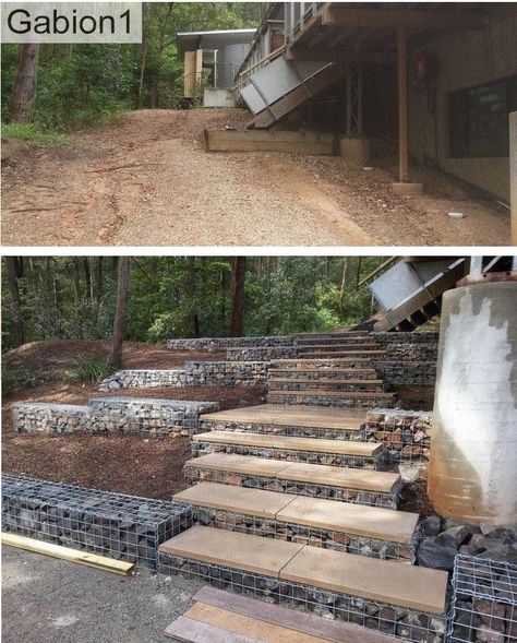 gabion steps and small retaining walls http://www.gabion1.com.au: Gabion Steps, Gabion Design, Bubbling Fountain, Small Retaining Wall, Gabion Walls, Gabion Retaining Wall, Conversation Pit, Small Pond, Gabion Wall