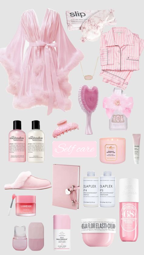 Pretty Lists Ideas, Cute Pink Fits, Pink Outfit Ideas Casual, Pink Self Care Aesthetic, Self Care Outfit, Pink Self Care, Wish List Ideas, Pink Wishlist, Dream Self