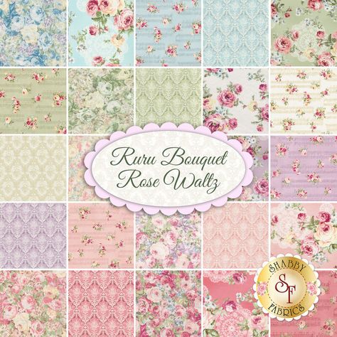 Shabby Chic Quilt Patterns, Shabby Chic Quilt, Moda Fabric Collections, Shabby Chic Quilts, Bouquet Roses, Fabric Rose, Baby Quilt Pattern, Rose Quilt, Handmade Baby Quilts