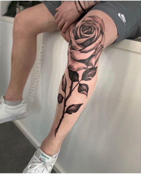 Rosé Legs, Flower Drawing Design, Leg Tattoos Women, Clock Tattoo, Avatar The Last Airbender Art, Knee Tattoo, Tattoo Model, Tattoo Ink, Rose Tattoos