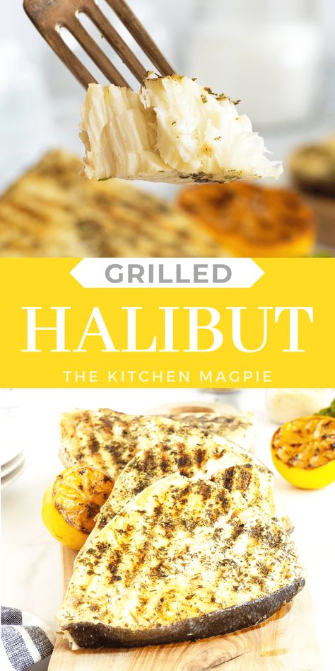 Halibut Steak Recipe, Halibut Steaks, Dinner Cravings, Grilled Halibut Recipes, Grilled Tuna Steaks, Food Recipe Videos, Seafood Dinner Recipes, Grilled Halibut, Halibut Recipes