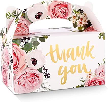 Amazon.com: SOSFKIM Gable Treat Boxes Large 24 Pack - Floral Party Favor Boxes Bulk Embossed Foil 6.3x 3.5x 3.5in - Goodie Gable Boxes for Baby Shower, Wedding, Birthday : Everything Else Christmas Party Decorations Diy, Cup Favors Wedding, Thanksgiving Party Decorations, Halloween Party Decor Diy, Gender Party, Candle Wedding Favors, Wedding Favors Cheap, Wedding Cups, Gable Boxes