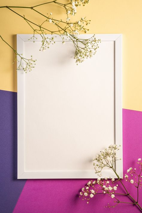 White Flower Wallpaper, White Picture Frame, Flower Background Design, Colorful Stationery, Photo Frame Wallpaper, Old Picture Frames, Picture Frame Shelves, Fotografi Vintage, Colorful Frames