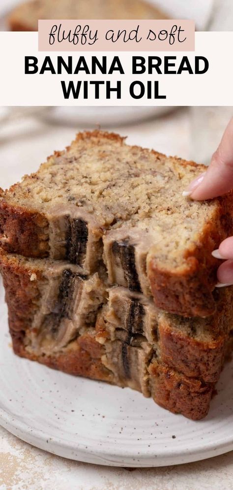 Banana Bread Recipe Using Vegetable Oil, Banana Bread Without Buttermilk, Boxed Banana Bread, Butter Free Banana Bread, Banana Bread Recipe Olive Oil, Banana Bread With No Butter, Banana Bread Recipe Oil Moist, Coconut Oil Banana Bread, Banana Bread Recipe Coconut Oil