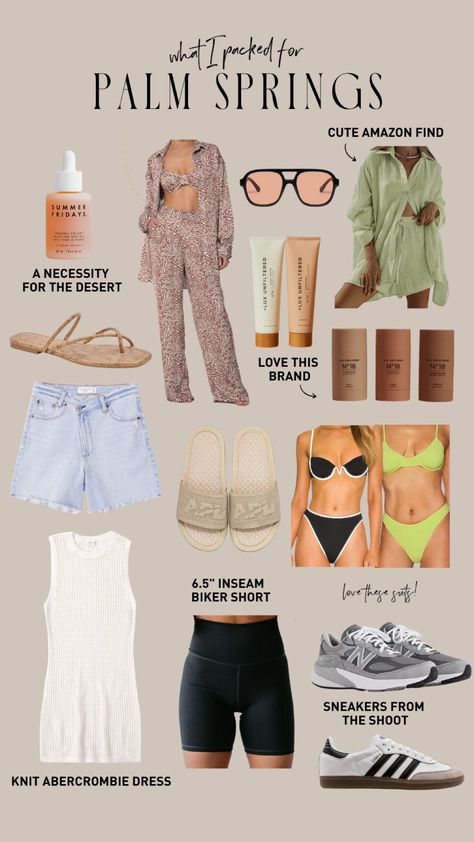 Palm Spring Outfit Ideas, Palm Springs Pool Party Outfit, Packing For Palm Springs, Outfit Ideas For California Vacation, Palm Springs Night Out Outfit, Palm Springs Dinner Outfit, Palm Springs California Outfits, Palm Springs Outfit Ideas Winter, Palm Desert Outfits