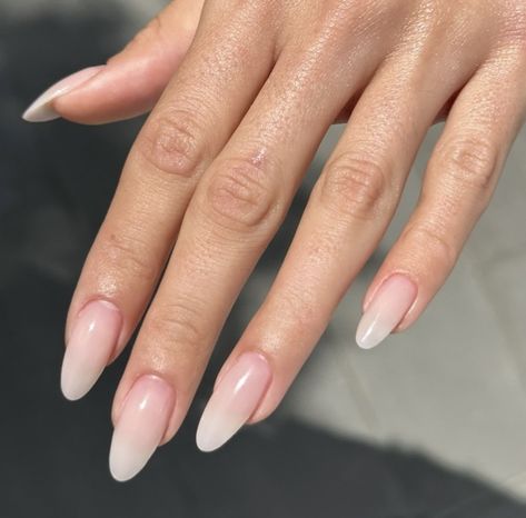 Natural French Tip Nails, Natural French Tip, Ombre French Nails, 2023 Nails, Retro Nails, Pink Ombre Nails, Ombre Acrylic Nails, Blush Nails, Almond Acrylic Nails