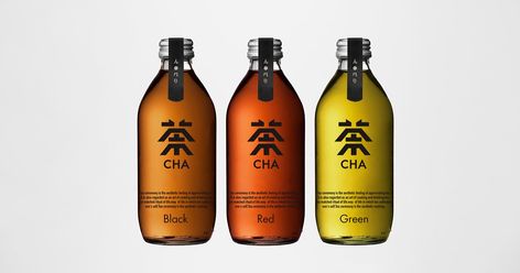 Design: hongworks  Project Type: Produced, Commercial Work  Client: Cha Drink  Location: Guangzhou China  Packaging Contents: tea drink  Pa... Tea Bottle Packaging, Chinese Tea Packaging, Healthy Food Packaging, Drinking Design, Tea Logo, Tea Packaging Design, Traditional Tea, Drinks Packaging Design, Bottle Design Packaging