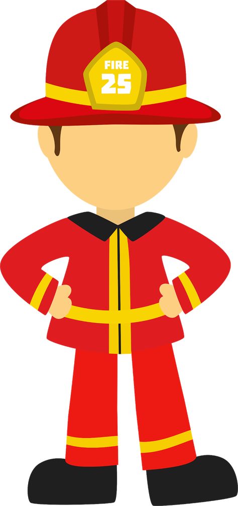 Firefighter Drawing, Fireman Crafts, Firefighter Outfit, Firefighter Clipart, Fireman Outfit, Outfit Drawing, Firetruck Birthday Party, Illustration Business, Firetruck Birthday