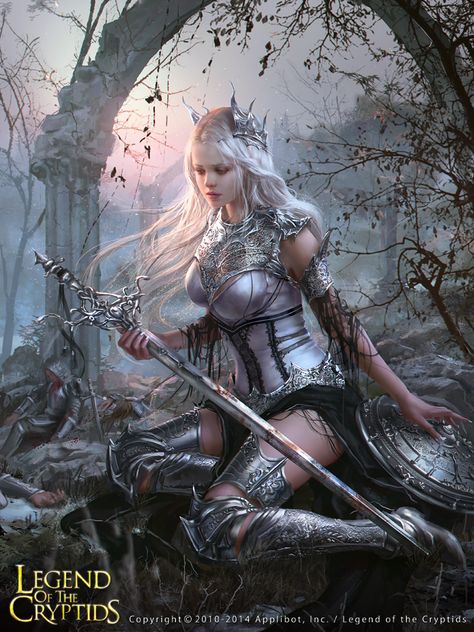 Entropia Legends Of The Cryptids, Legend Of The Cryptids, Illustration Fantasy, Warrior Girl, Fantasy Warrior, Arte Fantasy, Fantasy Illustration, Medieval Fantasy, Art Anime