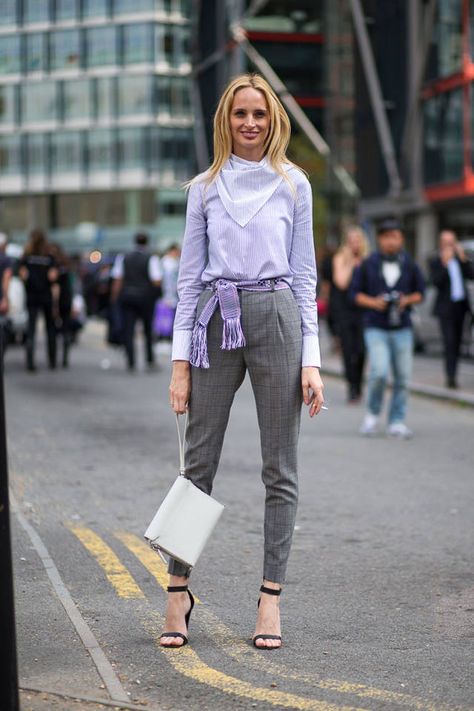 All the best best street style from London Fashion Week. London Street Style Spring, Uk Street Style, Street Style 2015, Belt Outfit, Purple Belt, London Fashion Weeks, London Fashion Week Street Style, New Street Style, London Street Style