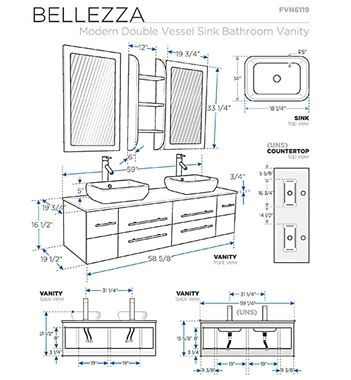 bathroom vanity double sink 72 Bathroom Suites Uk, Dimensions Bathroom, Vessel Sink Bathroom Vanity, Bathroom Vanity Sizes, Bathroom Dimensions, Bathroom Plans, Sink Sizes, Furniture Dimensions, Bathroom Furniture Vanity