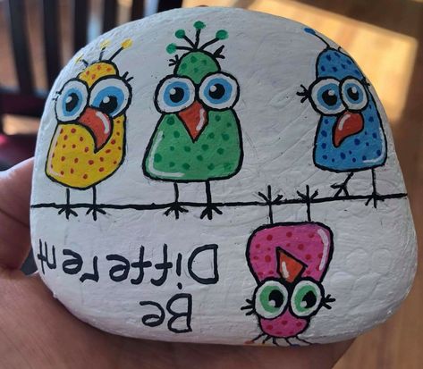 Be different upside down bird painted Rock | Rock crafts, Rock painting  art, Painted rocks Birds Painted On Rocks Ideas, Bird Rock Art, Painting Birds On Rocks, Bird Rocks Painted Stones, Painted Birds On Rocks, Dot Rock Painting Ideas, Painted Rocks Birds, Bird Painted Rocks, Bird Rock Painting