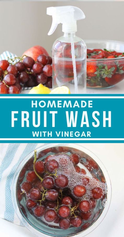 Wash Fruit With Vinegar, Vinegar Vegetable Wash, Diy White Vinegar, Natural Homemade Cleaning Recipes, House Cleaning Recipes, Fruit And Veggie Wash, Vinegar Cleaning Spray, Fruit Wash, Homemade Vinegar