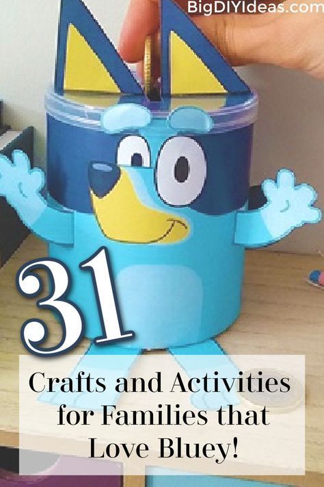 Bluey Bingo Crafts, Bluey Birthday Party Ideas Activities, Bluey Crafts For Preschool, Bluey School Activities, Bluey Craft For Toddlers, Bluey Activities For Kids, Bluey Arts And Craft, Bluey Crafts For Toddlers, Bluey Party Activities