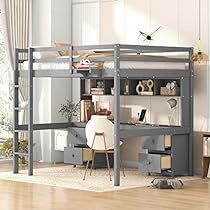 Full Size Loft Bed, Bed With Wardrobe, Loft Bed With Desk, Loft Bed Frame, Bed With Desk, Twin Size Loft Bed, Twin Loft Bed, Bed Frame With Storage, Stair Storage