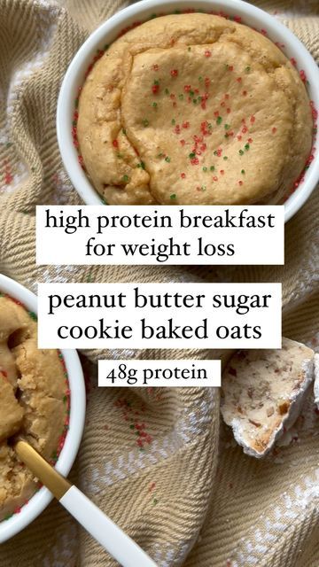 High Protein Breakfast Biscuit, Baking With Vanilla Protein Powder, How To Use Vanilla Protein Powder, Blended Oats Baked, Christmas Baked Oats, High Protein Cookies Recipes, Peanut Butter Protein Powder Recipes, Protein Powder Breakfast Recipes, Baked Oats Protein