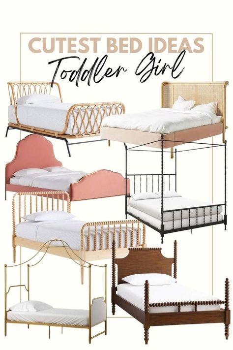 toddler girl bed ideas Toddler Room With Queen Bed, Girls Queen Bed, Toddler In Queen Size Bed, Big Girl Bed, Toddler Girl Beds, Girls Toddler Bedroom Ideas, Toddler Girl Bed, Girl Bed, Gold Toddler Bed