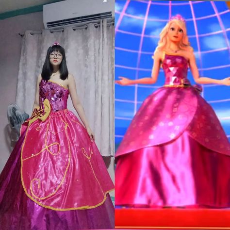 "Hello. I’m just a regular girl. But, I think that Headmistress Privet is right when she says there’s a princess in every girl. It is an… | Instagram Barbie Cosplay, When She Says, Princess Charm School, Princess Sophia, Princess Movies, Barbie Costume, Movies Outfit, Barbie Princess, Metallic Fabric