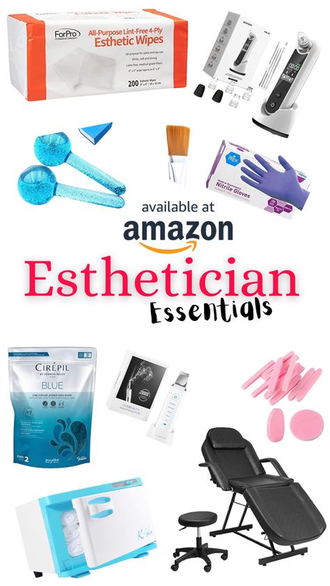 spa room supplies for esthetician Esthetician Must Have, Esthetician Amazon Must Haves, Spa Waxing Room, Esthetician Products Facials, Esthetician Drawer Organization, Best Esthetician Products, Esthetician At Home, Esthetician Room Essentials, Esthetics Spa Decor