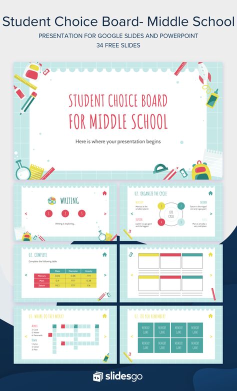 Student Choice Boards, Elearning Design, Presentation Slides Design, Choice Board, Powerpoint Slide Designs, Slide Deck, School Template, Student Choice, Infographic Powerpoint