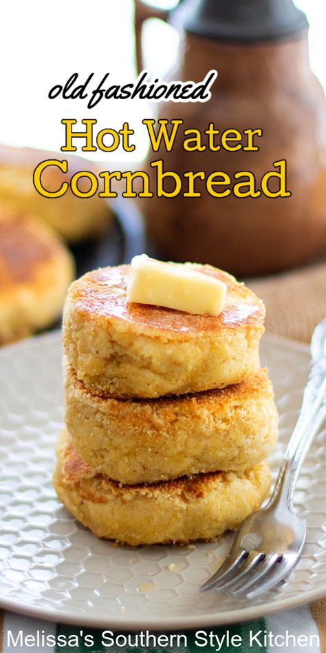 Hot Water Cornbread Recipe Jiffy, Southern Hot Water Cornbread Recipe, Hot Water Cornbread Southern, Hot Water Cornbread Recipe Soul Food, Water Cornbread Recipe, Country Cornbread, Hot Water Cornbread Recipe, Old Fashioned Cornbread, Water Cornbread