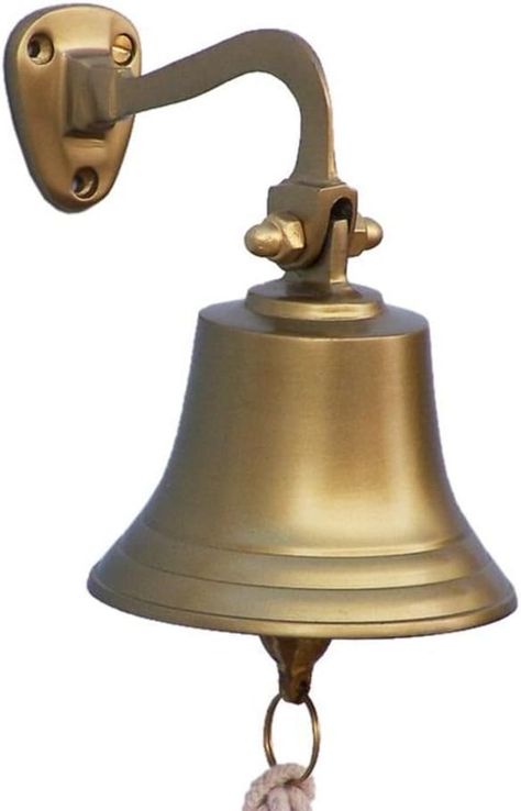 Amazon.com: Antique Brass Finish Hanging Ship's Bell 6" - Nautical Bell - Made of Aluminum Nautical Decor Rustic Vintage Home Decor, Christmas Bells Gifts : Home & Kitchen Backyard Playset, Professional Packaging, Dark Hardwood, Tin Tiles, Bell Decorations, Tin Ceiling Tiles, Hanging Bell, Dinner Bell, Nautical Home