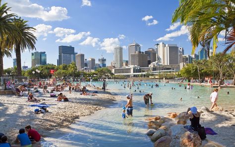 8th most beautiful city in the world, Brisbane/Australia Brisbane Beach, Stradbroke Island, Sand Island, Australia Itinerary, Brisbane City, Surf Lesson, Island Getaway, Gap Year, Most Beautiful Cities