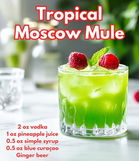 Mule Drink Recipes, Autumn Beverages, Vodka And Pineapple Juice, Cocktail Cards, Ginger Beer Cocktail, Bartender Drinks Recipes, Tropical Cocktails, Iced Drinks Recipes, Pretty Alcoholic Drinks