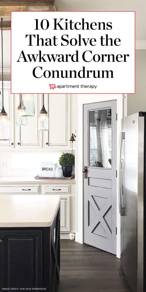 10 Corner Kitchen Cabinet Ideas - How to Maximize a Kitchen Corner | Apartment Therapy Kitchen Cabinets Corner, Kitchen Corner Cabinet Ideas, Kitchen Corner Pantry, Corner Pantry Ideas, Corner Kitchen Cabinet Ideas, Corner Pantry Cabinet, Corner Kitchen Pantry, Corner Apartment, Awkward Corner