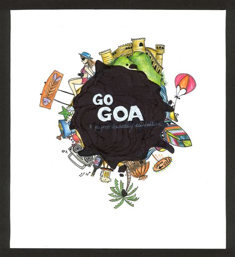 Goa tourism Incredible India Goa Icon Instagram Highlight, Goa Logo For Instagram Highlights, Goa Illustration Art, Goa Highlight Cover Instagram, Goa Logo, Goa Poster, Goa Tourism, Skull Wallpaper Iphone, Magazine Cover Ideas