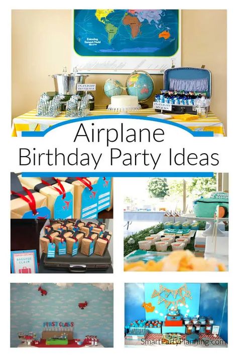 Airplane Birthday Party Food Ideas, Flying Themed Party, Airplane Food Ideas Party Themes, Airplane Birthday Party Games, Airplanes Birthday Party, Airplane Party Games, Airplane Birthday Party Food, Jet Birthday Party, Airplane Party Food