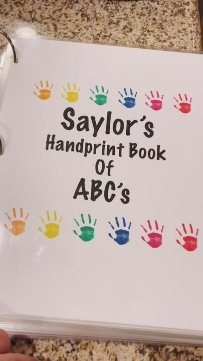 Z Is For Craft Handprint, Letter A Handprint Craft, Abc Handprint Art Alphabet Book, Handprint Alphabet Book, Abc Book Ideas, Alphabet Handprint Art, Handprint Alphabet, Preschool Craft Activities, Abc Art