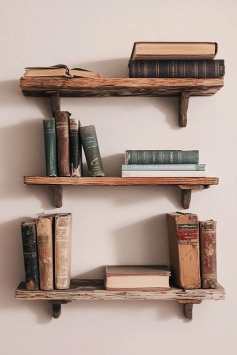 "Bring creativity and function to your walls with DIY Wall Shelves! 🛠️🪑 Perfect for creating a custom look that suits your needs. 🌟✨ #WallDecorIdeas #DIYStorage #HomeInspiration" Bedside Wall Shelf Ideas, Diy Wall Shelf For Books, Small Bookshelf Ideas On Wall, Homemade Book Shelf, Wall Mounted Book Shelf Ideas, Floating Shelves Bedroom Ideas, Creative Book Shelf, Wall Bookshelf Ideas, Diy Shelf Ideas