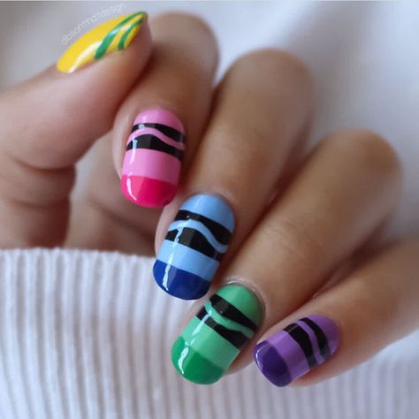 Nails Mom, Teacher Nails, School Nail Art, Pencil Nails, Nail Art Halloween, Back To School Nails, Pumpkin Nails, Cute Nail Art Designs, School Nails