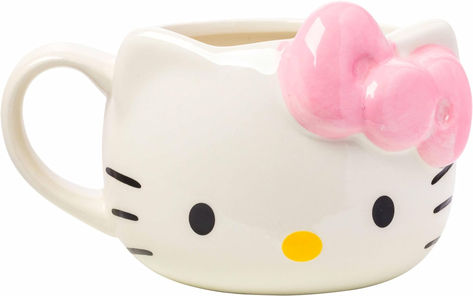 HELLO KITTY: Celebrate with Hello Kitty and friends in this adorable ceramic mug. It holds 20 oz of your favorite hot or cold beverage. Can also be used as Hello Kitty decor to hold loose change, pens, etc. Hello Kitty Decorations, Hello Kitty Mug, Hello Kitty Videos, Hello Kitty Bow, Sushi Set, Heart Accessories, Hello Kitty Characters, Hello Kitty Pink, Fun Cup