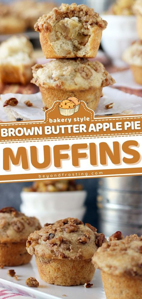 2 reviews · 40 minutes · Vegetarian · Serves 12 · Be sure to try these apple muffins with a streusel topping! Made with apple pie filling and cinnamon, these on-the-go breakfast muffins are an irresistible fall treat. Pin this easy apple recipe for… Brown Butter Apple Pie, Apple Pie Muffins, Cups Recipes, Pie Muffins, Easy Breakfast Smoothies, Muffin Flavors, Apple Muffin Recipes, Cinnamon Apple Pie, Apple Recipe