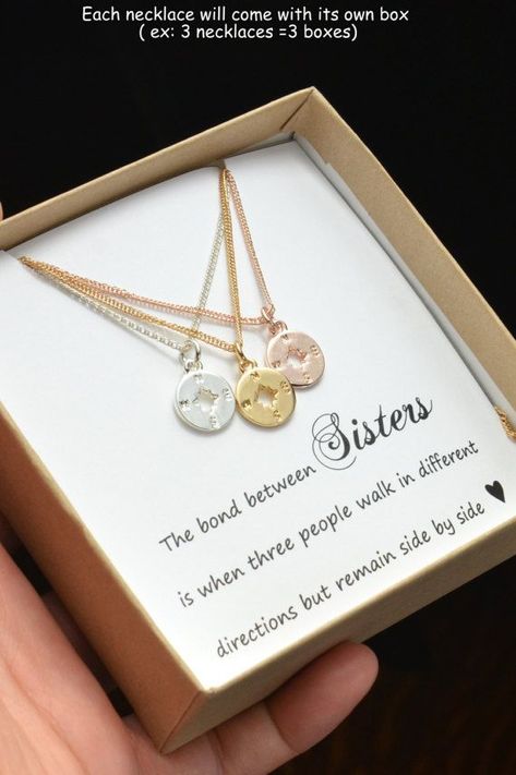 Sisters Necklace For 3 Jewelry, Sister Necklace For 3 Jewelry, Sister Jewelry For 3, Gifts For Sister Christmas, Sister Gifts Diy, Sister Necklaces, Sister Rings, Forever Necklace, Little Sister Gifts