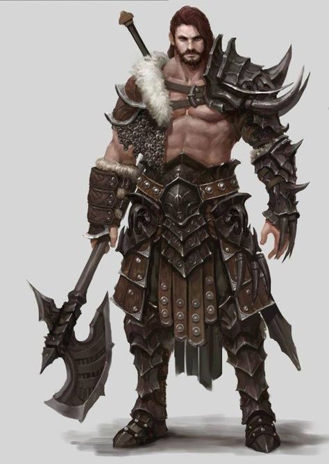 Berserker Rpg, Barbarian Rpg, Warrior Rpg, Barbarian Armor, Barbarian Warrior, Warrior Character, 3d Karakter, Armor Design, Pathfinder Character