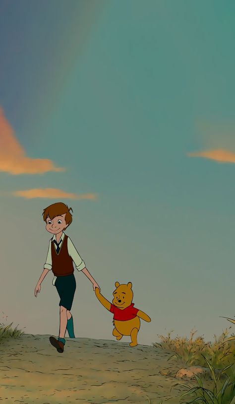 Christopher Robin & Winnie The Pooh | Wallpaper Winnie The Pooh Wallpaper, Pooh Wallpaper, Disney Christopher Robin, Winnie The Pooh Drawing, Pooh Corner, Winnie The Pooh Cartoon, Winnie The Pooh Pictures, Cute Winnie The Pooh, Images Disney