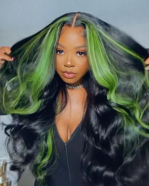 Frontal Wig Hairstyles, Green Wig, Pretty Hair Color, Hair For Women, Human Virgin Hair, Sew Ins, Dope Hairstyles, Hairstyles For Curly Hair, Front Lace Wigs Human Hair